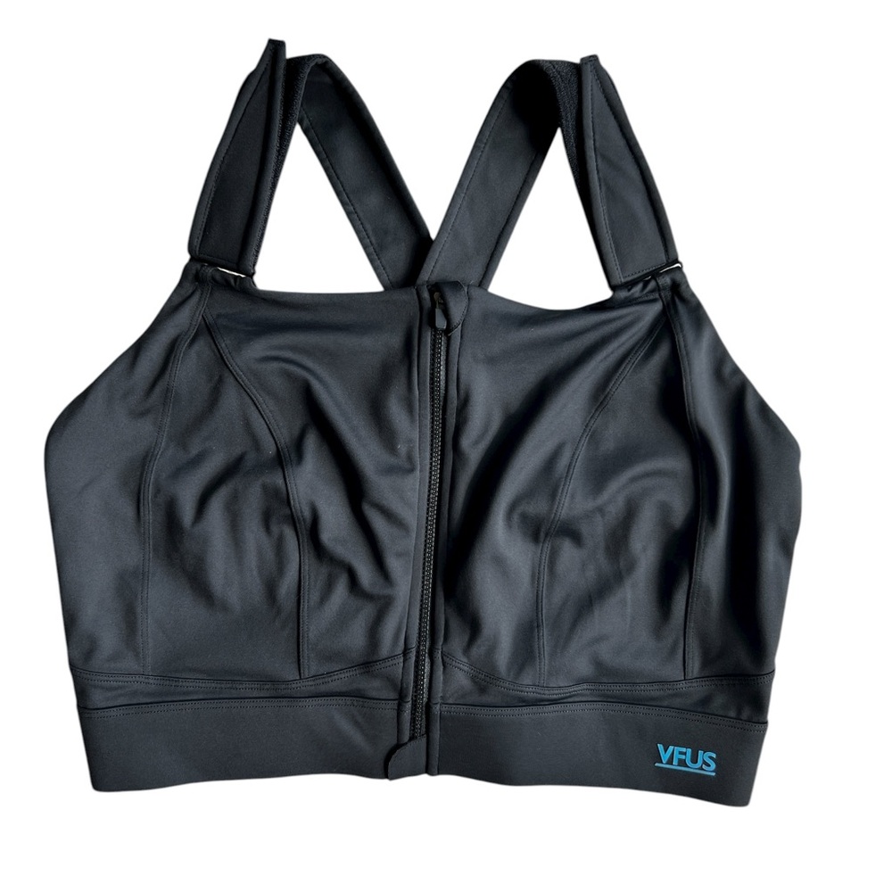 VFUS high impact sports bra adjustable strap racerback front zipper Sz XL